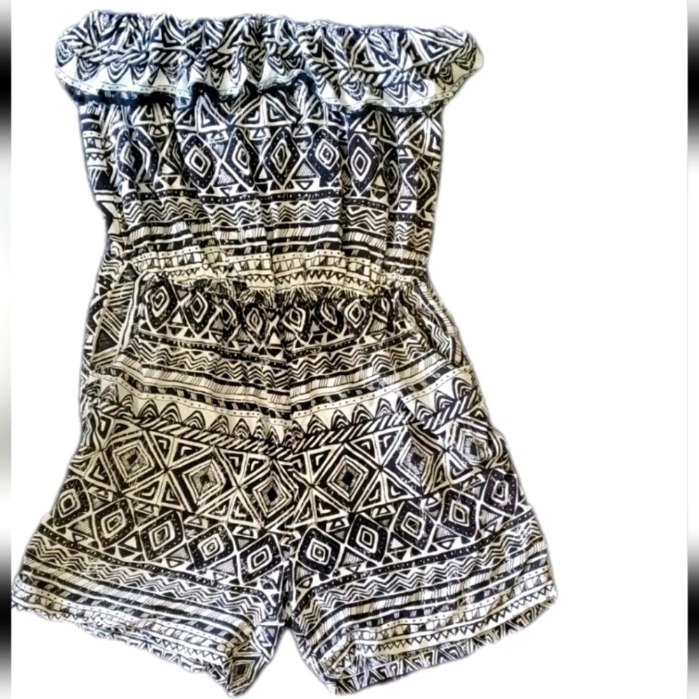 Bahamian Ruffled Tube Top Romper One Piece Shorts